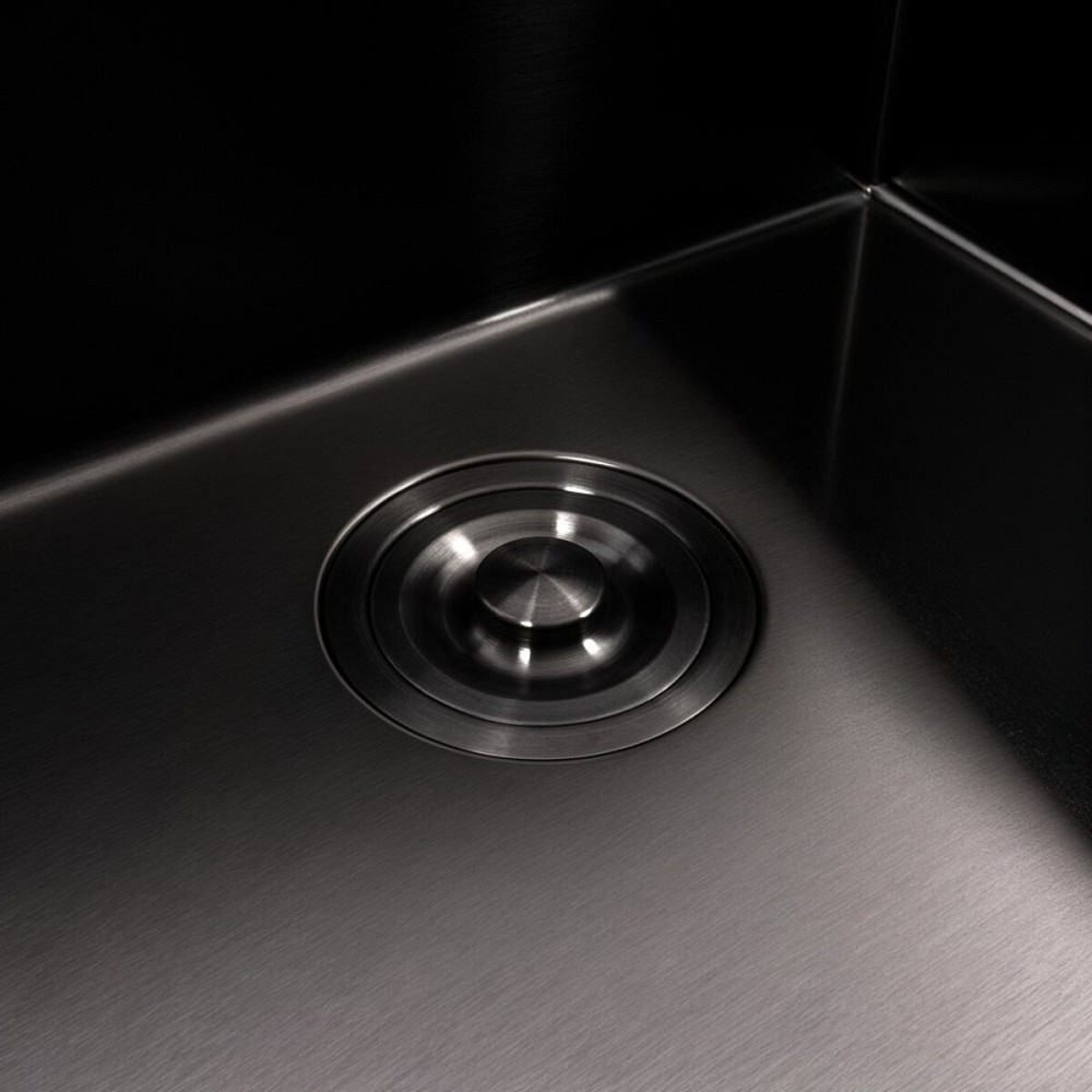 VALESO Кухонна мийка 50*50 PVD чорна VALESO Handmade з підставкою для ножів (сифон круглий, 3,0 Київ - фото 5