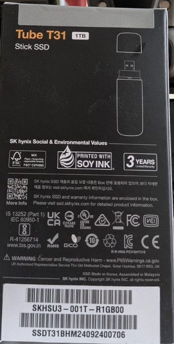 SK hynix Tube T31 1TB Stick Type SSD with DRAM. Київ - фото 1