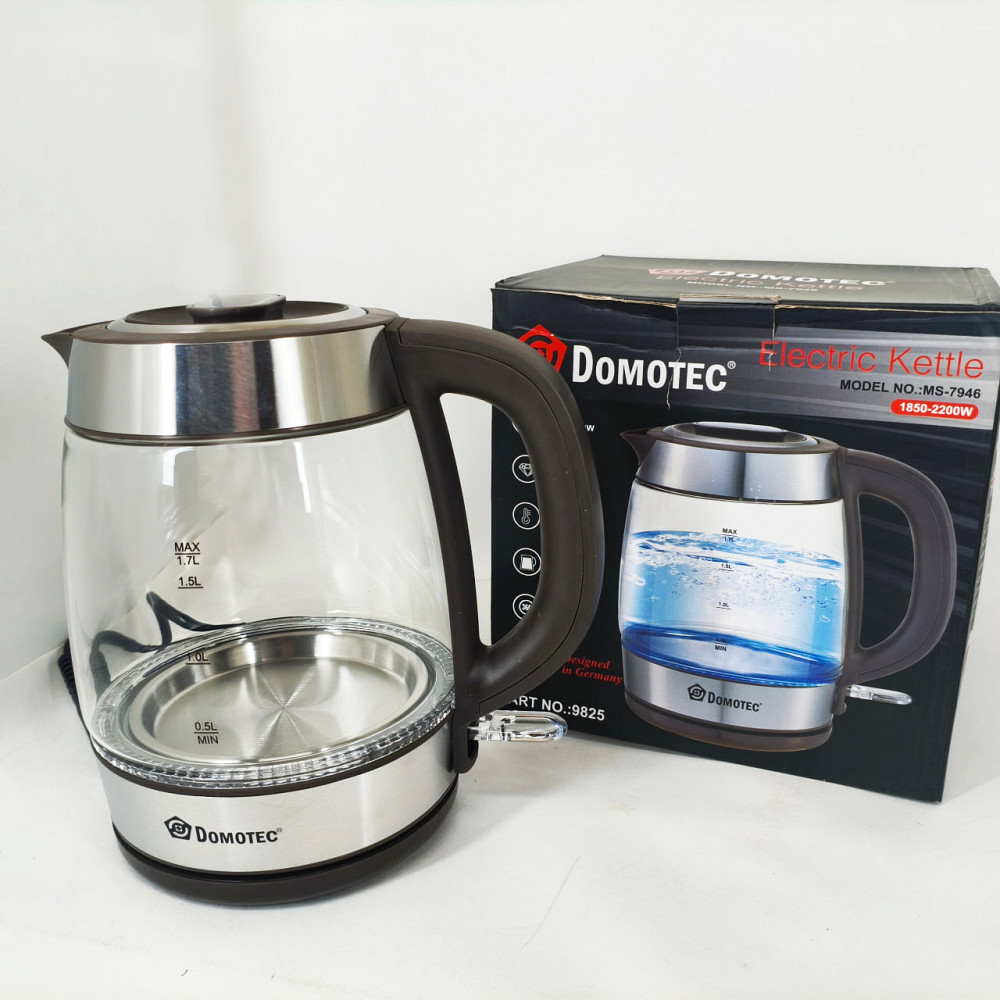 Электрочайник с индикатором включения Domotec MS-7946 1.7л 2200Вт, Мощный электрочайник электрический KD-85 Львов - изображение 6