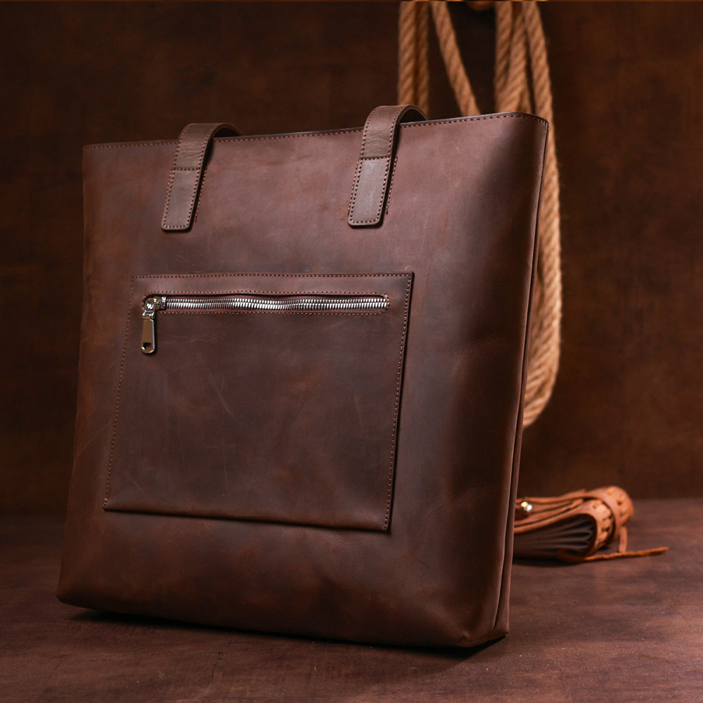 Винтажная женская сумка-шоппер Shvigel 16349 Коричневый Киев - изображение 9