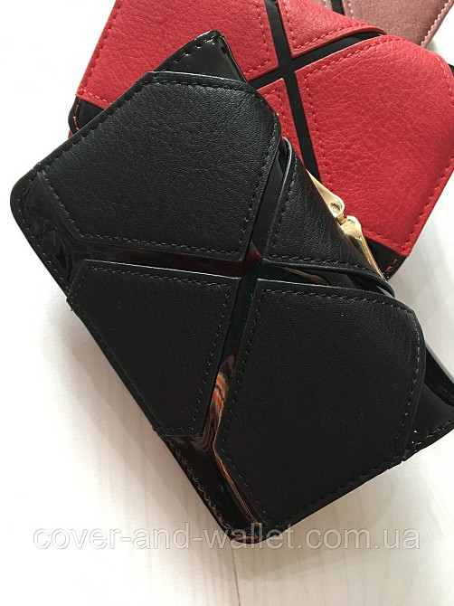 Компактный женский кошелек черного цвета с монетницей PC 623 Киев - изображение 6