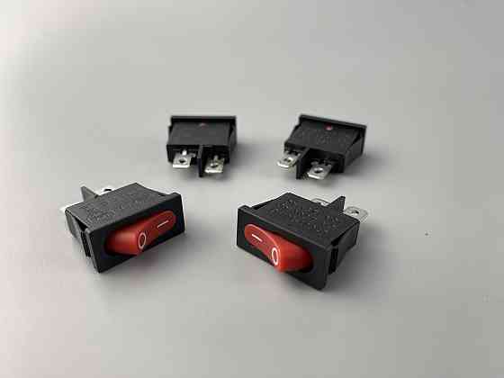 Перемикач клавішний червоний, ON-OFF, 9.5 ммх21мм, 2 ніжки Мукачево