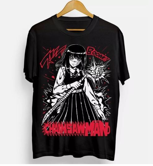 Футболка з аніме принтом Людина-бензопила оверсайз (S/M/L) Чорний AnimeJ0889 Дніпро - фото 7