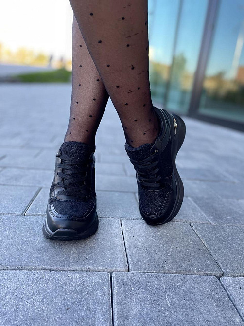 Stilli Снікерси жіночі STILLI чорні еко-шкіра демісезонні платформа размеры 36р.37р.39р. (4702) Коломия - фото 3