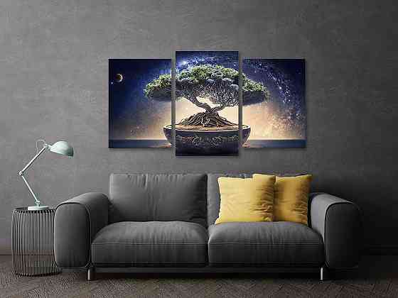 Модульная картина в гостиную / спальню Дерево Бонсай Art-698_3 Киев
