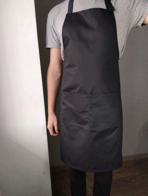Фартук для повара черный саржа 35/65, высокая плотность Чернигов - изображение 1