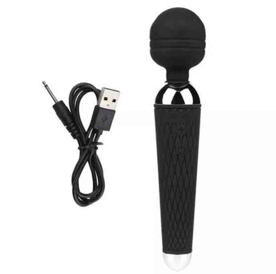 Вибратор с головкой черный - длина 20см, диаметр головки 4,2см, 10 режимов Киев