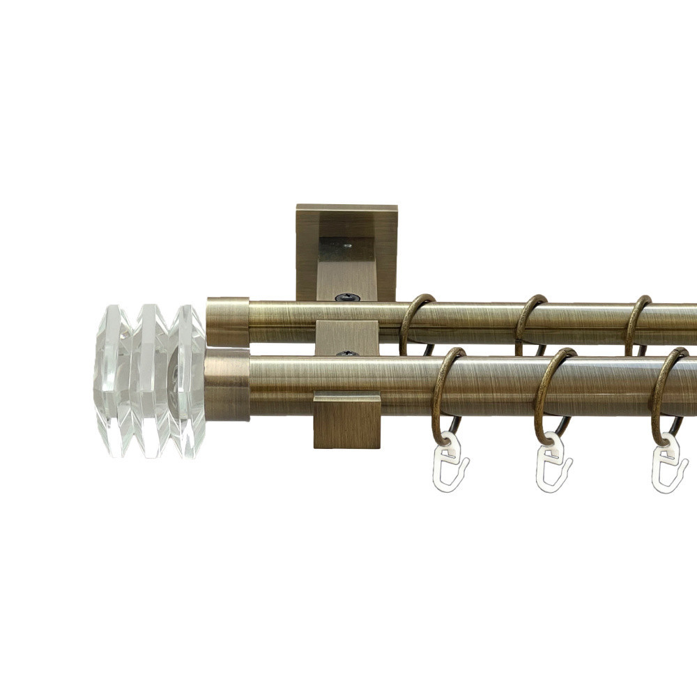 Карниз Orvit Міліора металевий дворядний техно гладка труба кільце металеве Антик 25\19 мм 200 см (00-00026021) Львів - фото 1