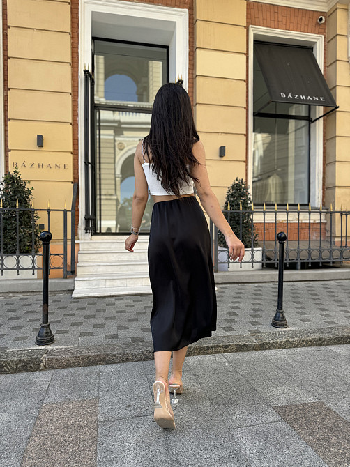 Жіноча шовкова спідниця Silk 42-44, Чорний Київ - фото 4