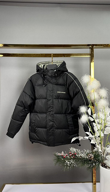 Подростковая черная зимняя куртка для мальчика на холофайбере 164-170 Николаев - изображение 2