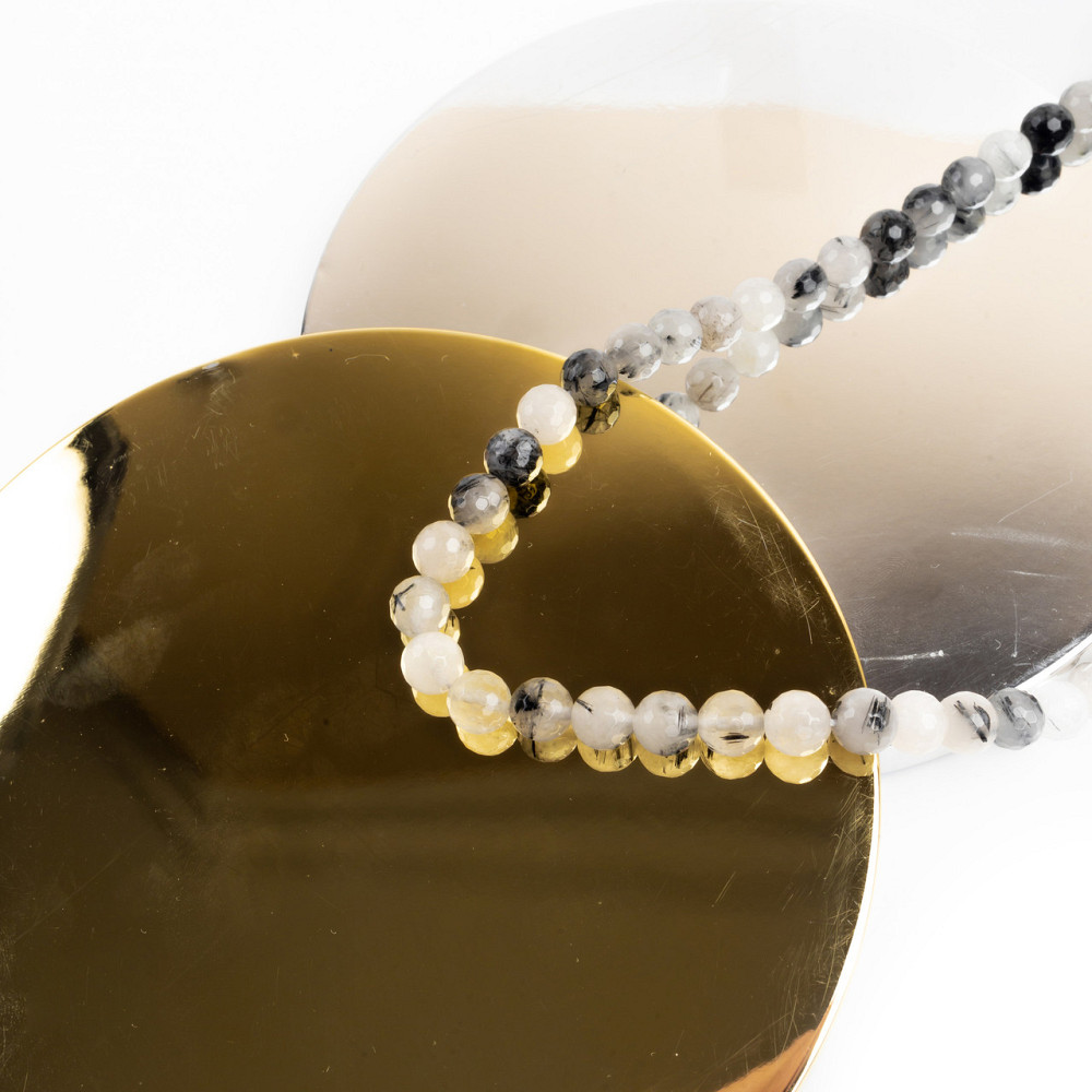 Рутиловый кварц натуральный камень для браслетов и подвесок бусины для рукоделия на нитке 39-41 см диаметр 8 м Каменец-Подольский - изображение 5