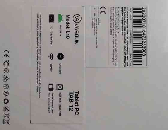 Планшет Vasoun tab 12 blue 4g LTE 6/128gb. Київ