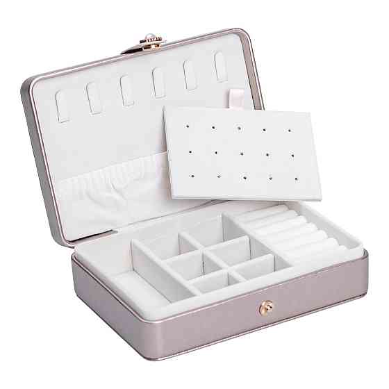 Скринька для прикрас з еко шкіри 16×11×4.7 см органайзер для ювелірних виробів HP-5-30GOLD Коломия