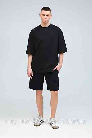 Костюм футболка оверсайз та шорти RAY BASIC чорний чоловічий (U1801M-Black) Київ