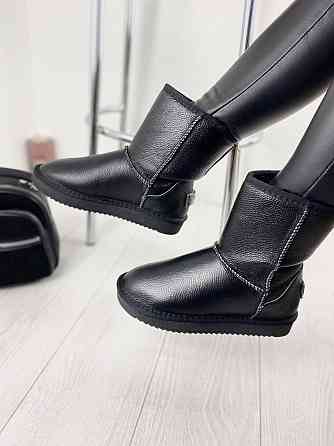 ITTS Угги жіночі ITTS чорні натуральна шкіра высота 19 см размер 36-41 (2081) Коломия