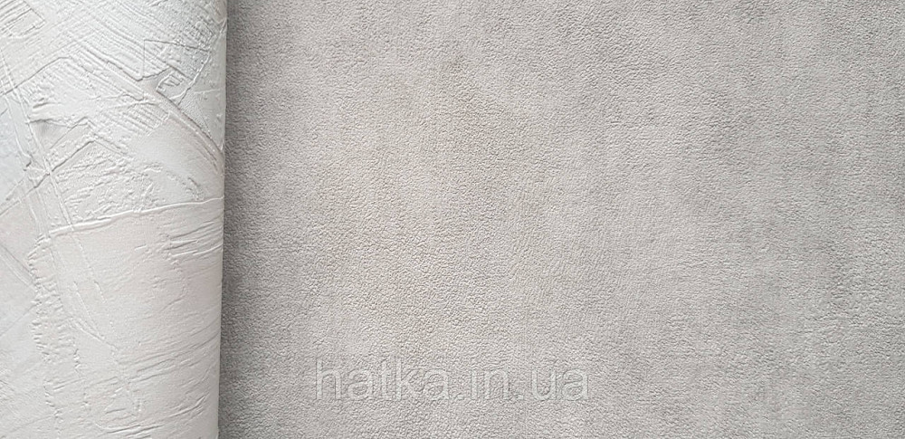 Шпалери вінілові на флізеліні Grandeco Time метрові під штукатурку під замш матові сірі з бежевим Київ - фото 3