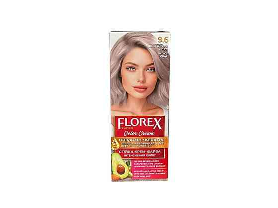 Крем-фарба для волосся КЕРАТИН 9.6 Димчастий опал ТМ Florex Київ