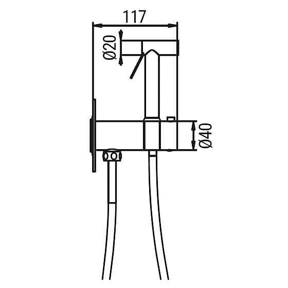 Вбудований термостатичний змішувач для гігієнічного душа Koer KB-24029-01 хром (KR5485) Харків