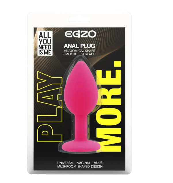 Силіконова анальная пробка EGZO - Silicone Pink Round Plug Black, size S Sex Aura Київ - фото 4