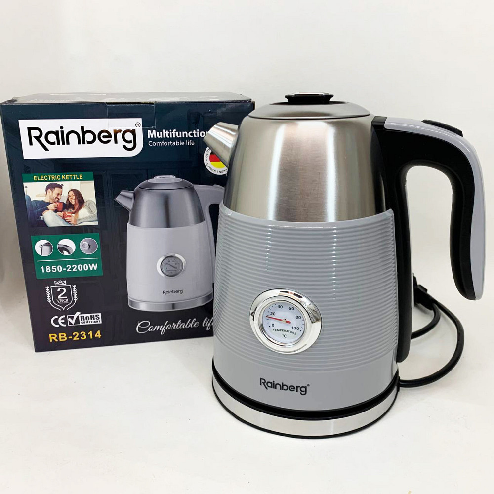 Чайник электрический с датчиком температуры Rainberg RB-2314 2200Вт 1.7л Gray JA-53 Львов - изображение 20