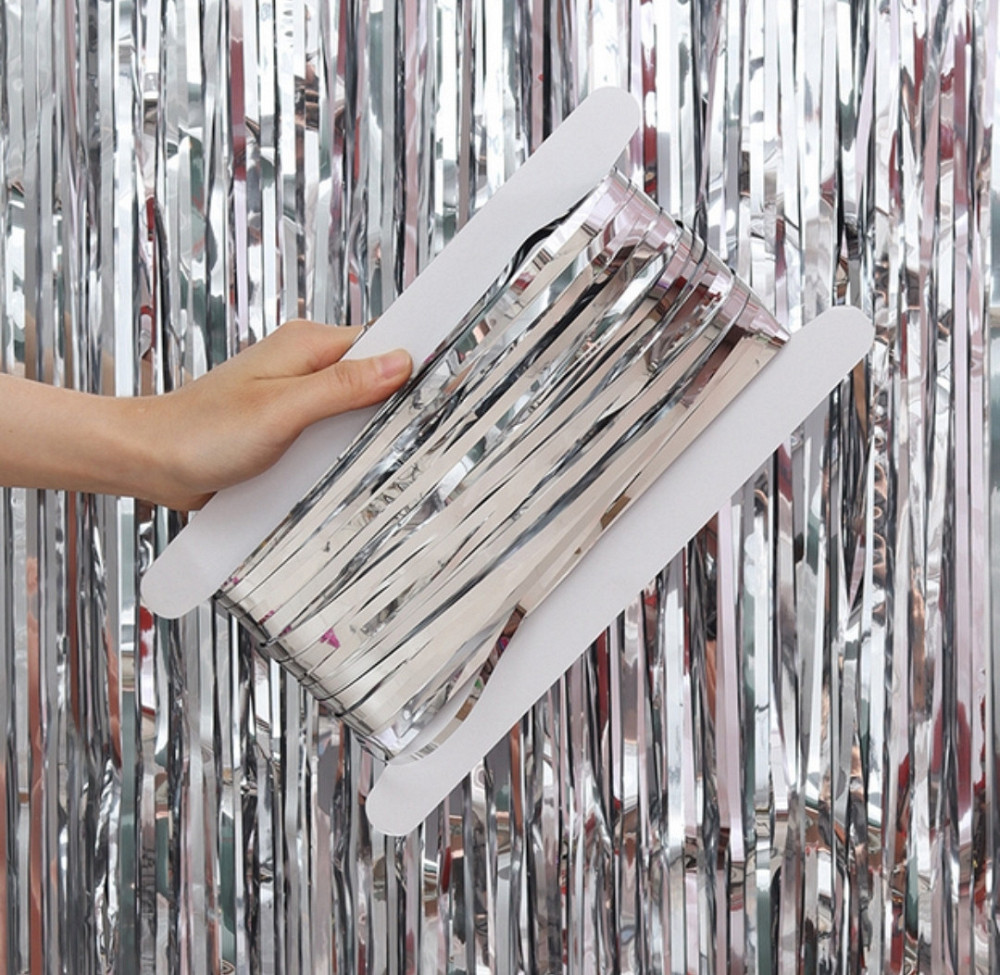 Фотозона штора срібло металік 200*100 Київ - фото 1