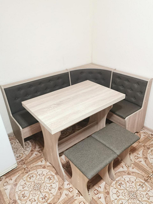 Куток Сімейний зі столом та 2 табуретки 114х154 см Тканина / Дуб Самоа Львів - фото 3