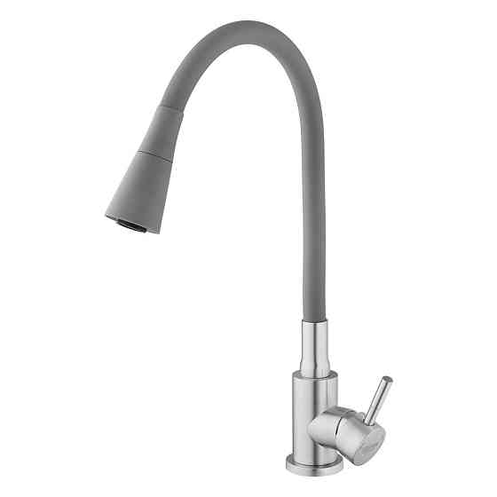 Змішувач для кухні з гнучким виливом Kroner KRP Edelstahl Klassisch — ESG031GRA сатин/сірий Київ