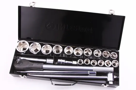 Набір голівок 3/4, 6-г. 21 ед. Intertool Storm 19-50мм з трещетою, триудлін., коміром в мет.чмоодом Вінниця