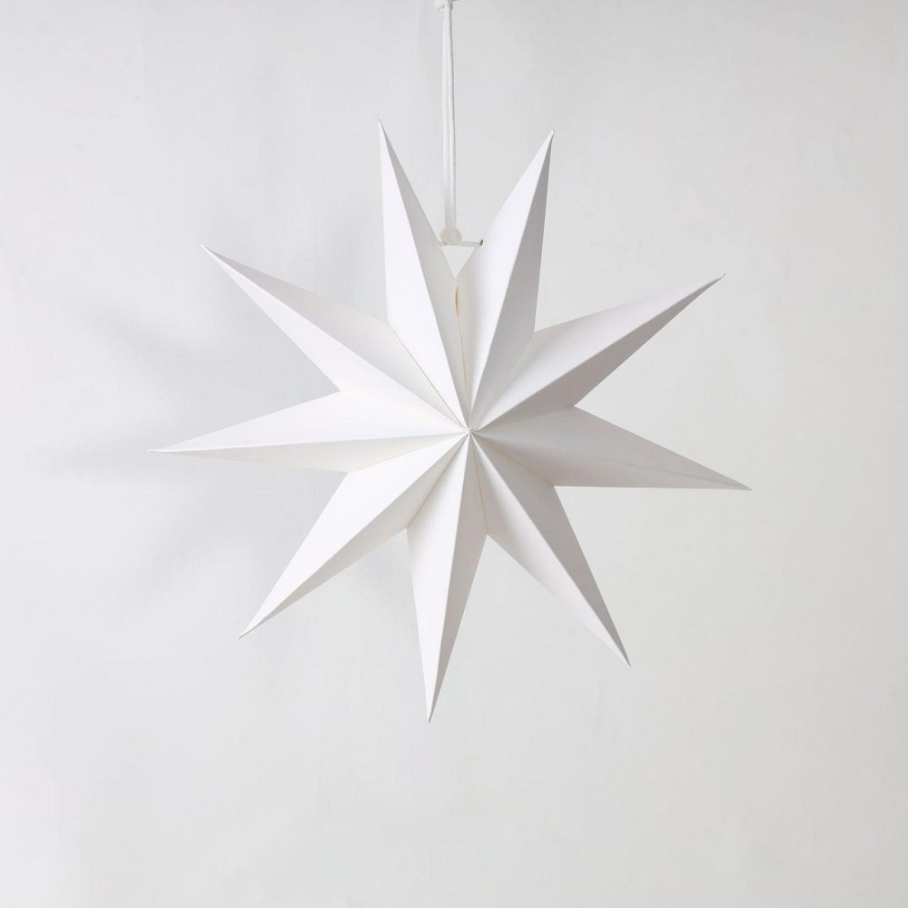Картонна зірка дев`ятикутна об`ємна 45 см білий Київ - фото 1