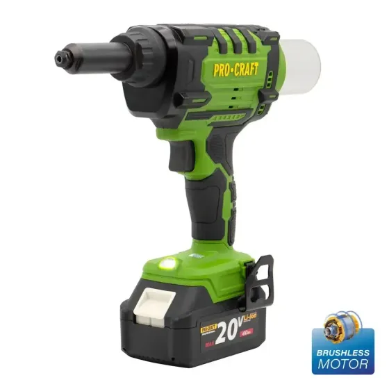 Заклепувальник акумуляторний Procraft PRG20 безщітковий з 2 АКБ і ЗП в кейсі гарантія 36 міс Львів