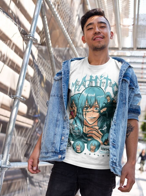 Футболка для мальчика аниме Магическая битва оверсайз (рост от 165 до 180 ) Черний AnimeJ1160m Днепр - изображение 3