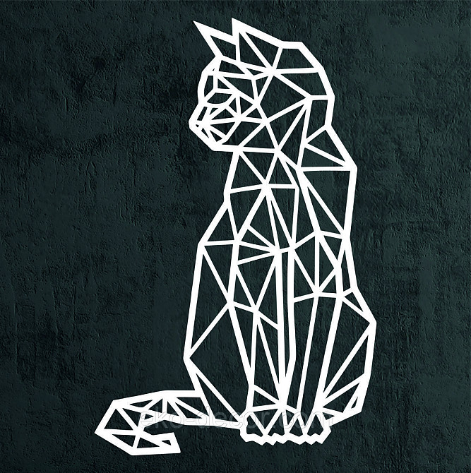 Декоративное настенное Панно «Кот» Декор на стену 90*58 см, Белый Киев - изображение 8