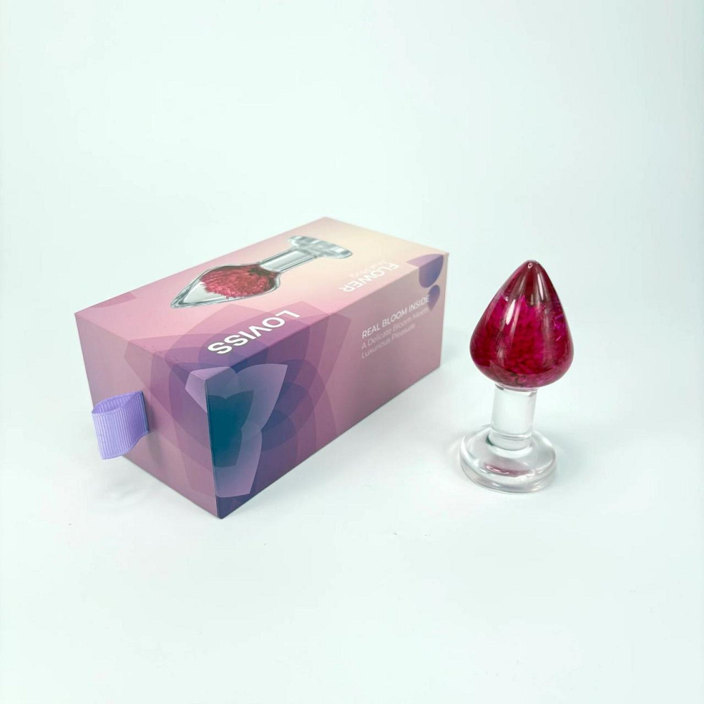 Роскошная анальная пробка Loviss Gomphrena Globosa Anal Plug с настоящим амарантом внутри Sex Aura Киев - изображение 7