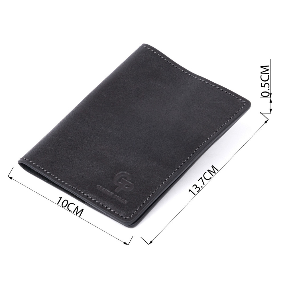 Обкладинка для паспорта з натуральної шкіри GRANDE PELLE 11304 Чорна Київ - фото 3