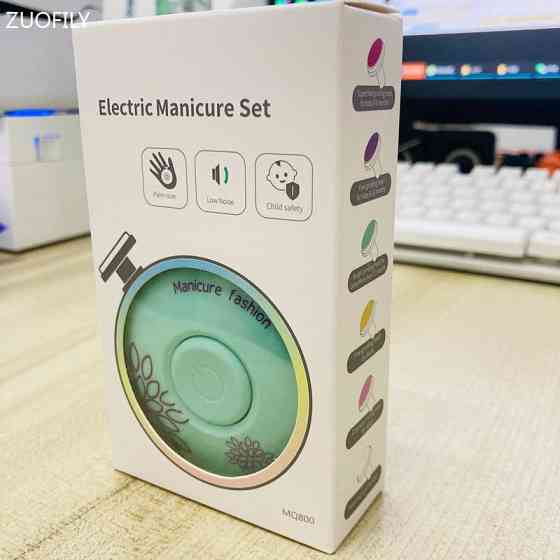 Дитячий тример Sindax для нігтів з 6 шліфувальними головками (Зелений) Николаев