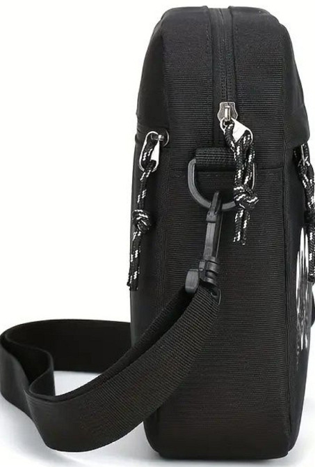 Стильна Чоловіча Чорна Сумка через Плече з с готическим принтом черепа. Харьков - изображение 5