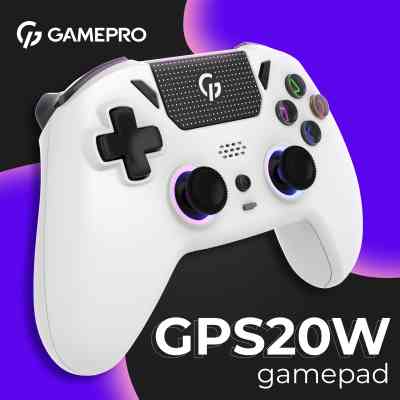 Геймпад GamePro із зарядною станцією 2.4G/BT 5.1/USB (Switch/PC/PS/iOS/Android) RGB White (GPS20W) Вінниця