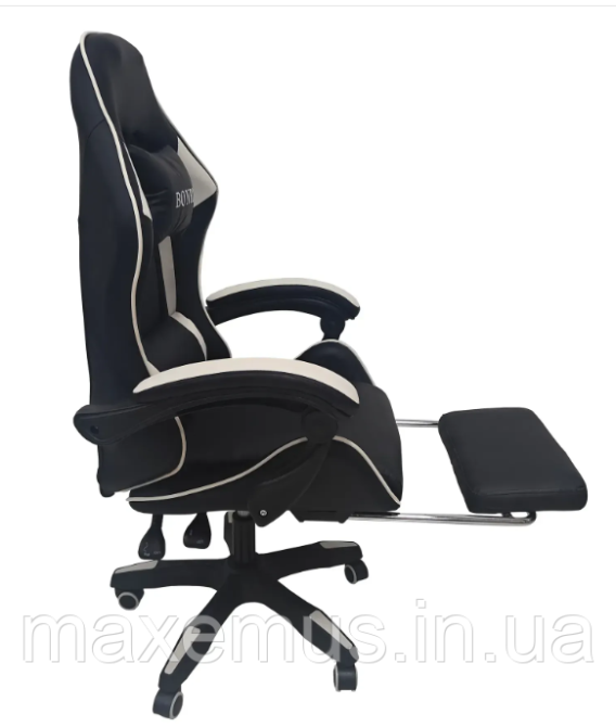 Кресло с регулировкой спинки B 9 4 5 с подставкой для ног кресло для геймера компьютерное белое Мостиська - фото 16