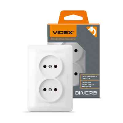Розетка Videx BINERA 2ая (VF-BNSK2-W) Вінниця
