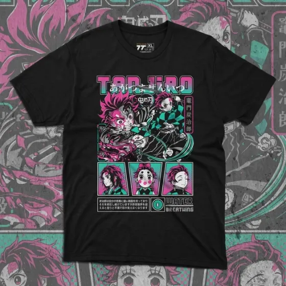 Футболка для підлітка хлопчика з принтом Клинок, рассекающий демонов Танджиро Камадо 11 Розмір 160 Anime10968 Дніпро