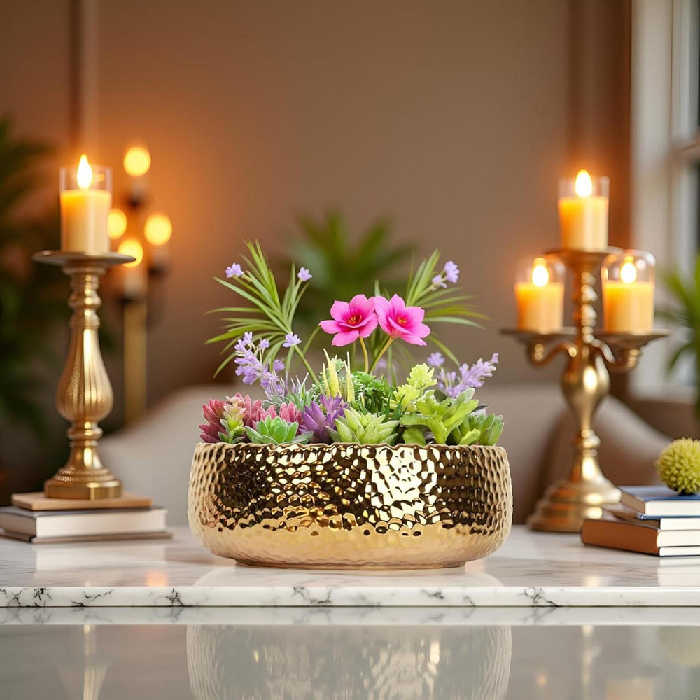 Миска декоративна велика золотиста, чаша для фруктів, цукерок, декорування, сервірування, салатниця фруктівниця 30 см Київ - фото 3