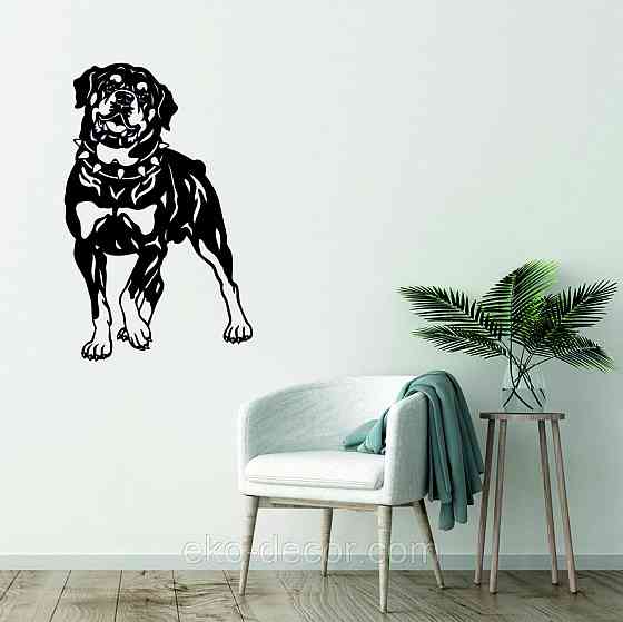 Декоративное настенное Панно «Ротвелер», Декор на стену 110*70 см, Черный Киев