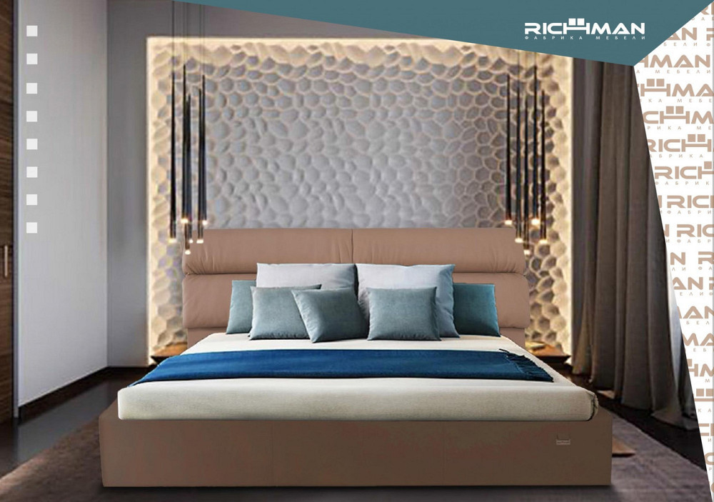 Кровать Edinburgh VIP 120 х 200 см Missoni 017 С дополнительной металлической цельносварной рамой Синий Днепр - изображение 12