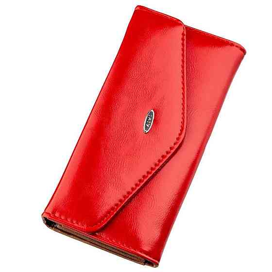 Гаманець жіночий конверт з гладкою екокожі KIVI 19069 Червоний Київ