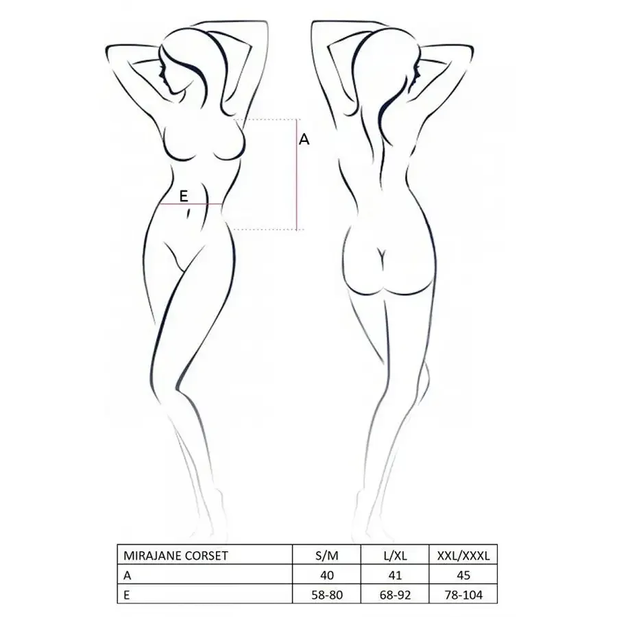 Напівпрозорий корсет Passion Exclusive MIRAJANE CORSET XXL/XXXL, black Львів - фото 7