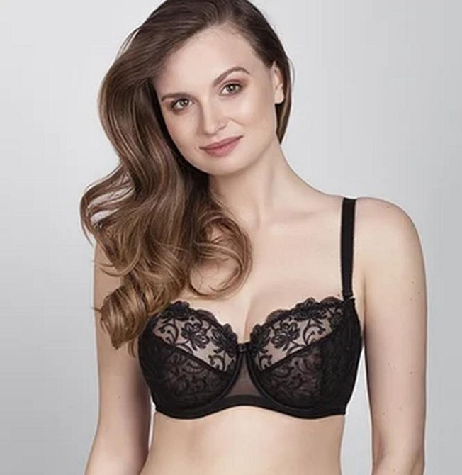 Бюстгальтер черный с вышивкой samanta gardenia 85E Славута - изображение 2