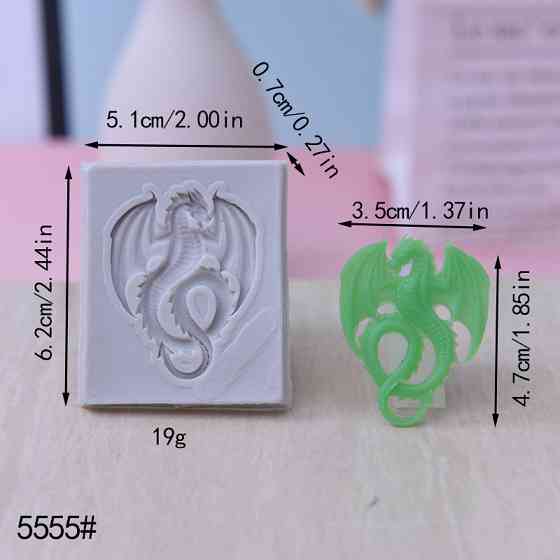 Молд силиконовый Дракон 51 на 62 мм серый Киев