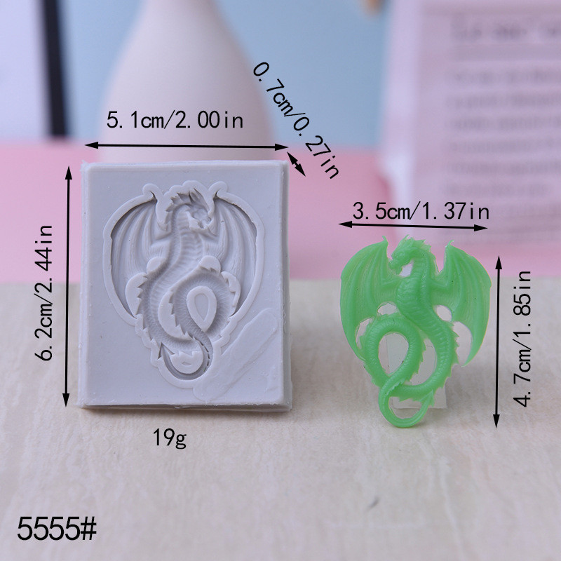 Молд силиконовый Дракон 51 на 62 мм серый Киев - изображение 2