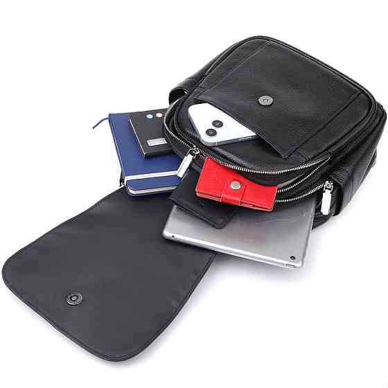 Жіночий рюкзак з натуральної шкіри Vintage 23058 Чорний Київ