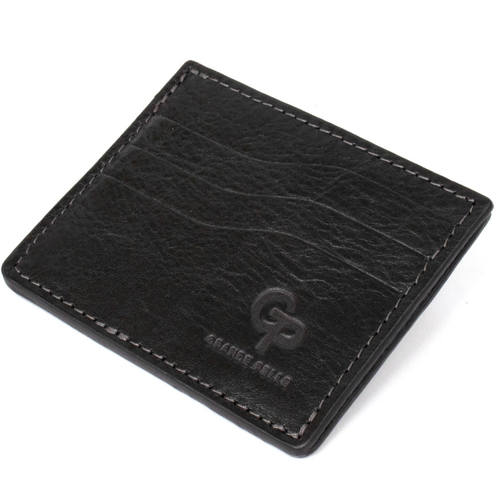 Шкіряний картхолдер GRANDE PELLE 11500 Чорний Київ - фото 1